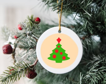 Christmas Tree Cookie Ornament, Ceramic Xmas Decoration