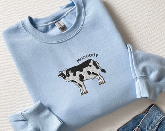 Broderad ko-tröja, Moody Farm Animal Crewneck