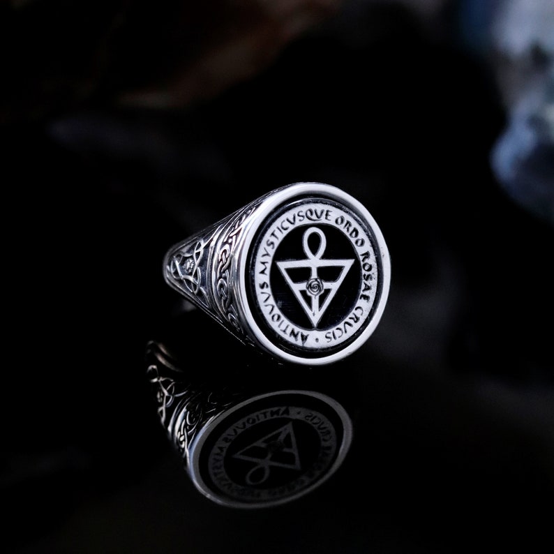 Oval Antiquus Mysticusque Ordo Rosae Crucis Ring Rosicrucian Etsy