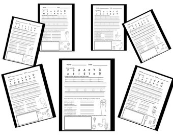 Pagine di attività con alfabeto Stampabile per l'alfabetizzazione della scuola materna Fonetica primaria