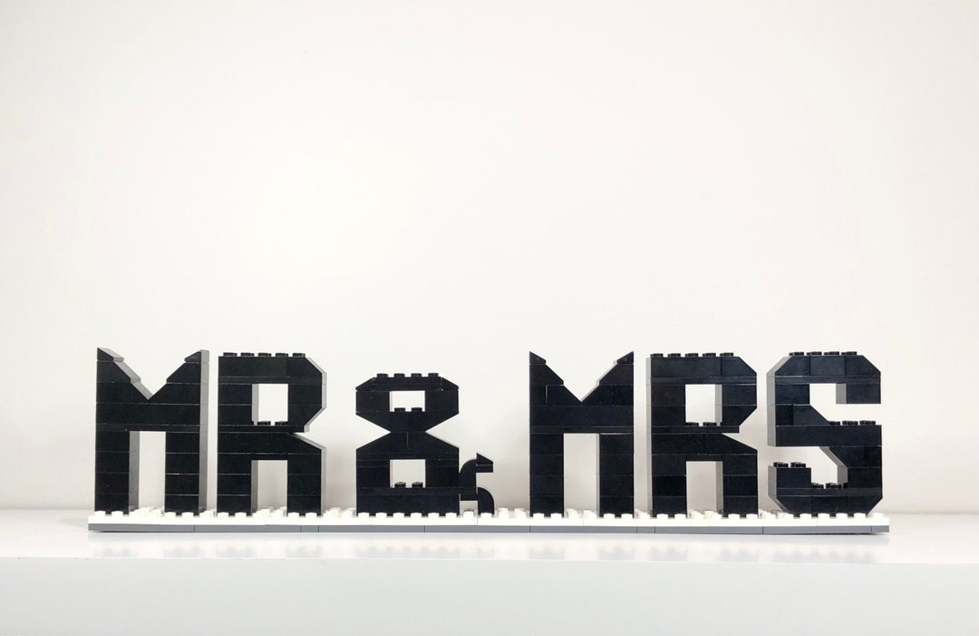 MR & MRS Custom Sign Made With LEGO Bricks and Plates Wedding Gift ...