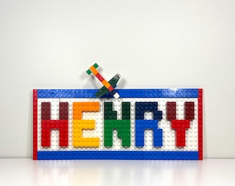 Custom LEGO® Brick Name Sign – Personalized Kids Room Decor