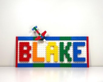 Custom LEGO® Brick Name Sign – Personalized Kids Room Decor