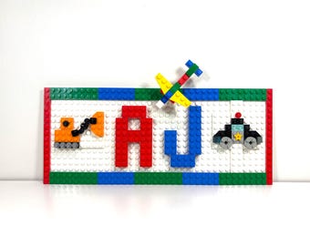 Custom LEGO® Brick Name Sign: Personalized Kids Room Decor