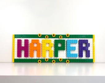 Custom LEGO® Brick Name Sign - Personalized Kids Room Decor