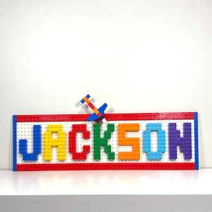 Custom LEGO® Brick Name Sign: Personalized Kids Room Decor
