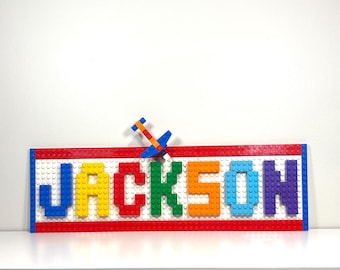 Custom LEGO® Brick Name Sign: Personalized Kids Room Decor