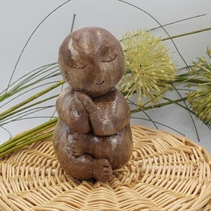 Raku ceramics Buddhababa - little Buddha figure, baby Buddha