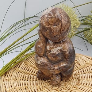 Little Buddha ceramics figure from marbled clay - Buddhababa figure