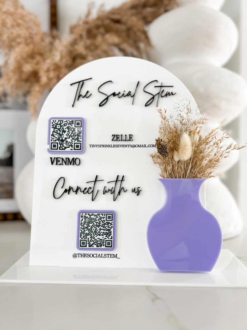 Vase Code DIGITAL FILE, Floral Vase Qr Code Sign File, File for Laser, Laser Cut ...