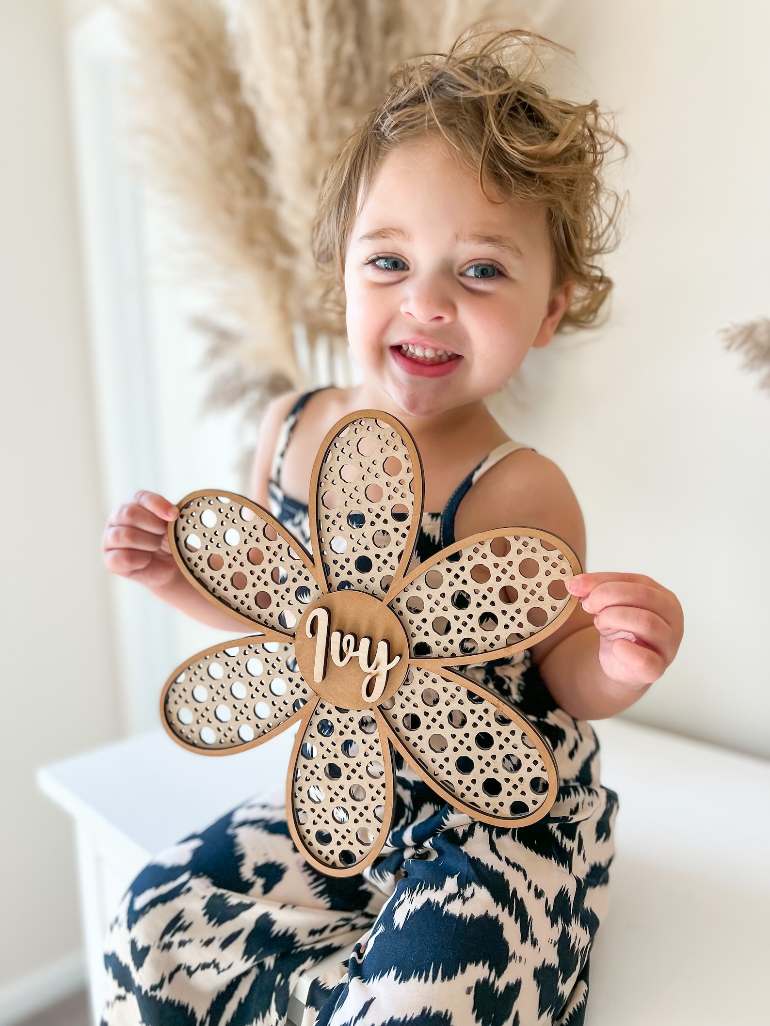 11 Rattan Daisy Boho Daisy Nursery Sign Farmhouse Style Etsy