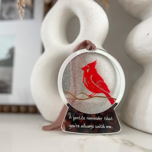 DIGITALE DATEI, Kardinal Ornament, Ornament für verlorene Liebsten, Gedenkstätte Ornament, roter Vogel, Liebe die bleibt, Acryl Ornament, SVG, Laser