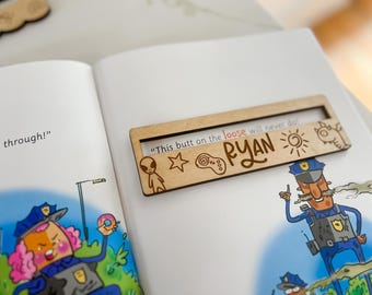 Personalized Wooden Reading Buddy: Line Reader for Kids