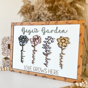 Mother, grandma, Mimi, Gigi, sentimental gift, personalized gift, birth flower gift, Mother’s Day, gift for her,boho gift, grandmas garden