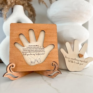 ARCHIVO DIGITAL, signo de padrinos, signo de padrinos con huella de mano, tarjeta para padrinos, signo de niño, SVG, archivo cortado con láser, archivo para láseres