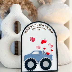DIGITALE DATEI, Mamas Liebe Monstertruck, Fingerprint Kunst, Monstertruck, Omas Liebe, SVG, Laser geschnitten Datei, SVG, Laser Cut Datei