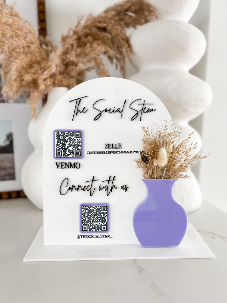 Vase Code DIGITAL FILE, Floral Vase Qr Code Sign File, File for Laser, Laser Cut ...