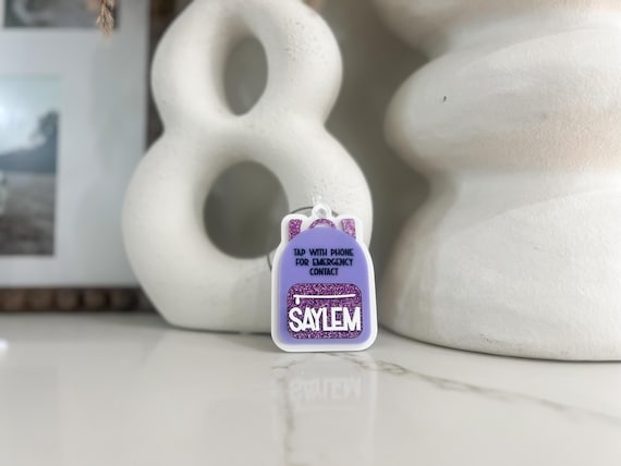 NFC Tag Holder SVG File: Acrylic Backpack Tag, Emergency Contact (Digital Download)