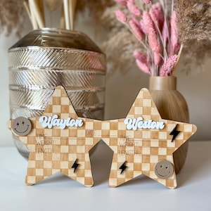 Twin birth stat sign, birth stats, twins, boy twins, retro design, photo prop, boho sign, sign for him, baby shower gift, gift for mom