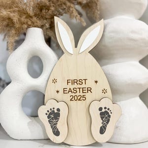 DIGITALE DATEI, mein erster Ostern Fußabdruck Schild, Laser geschnitten Datei, Datei für Laser, Holzschild, Babys erste Ostern Ostern, SVG