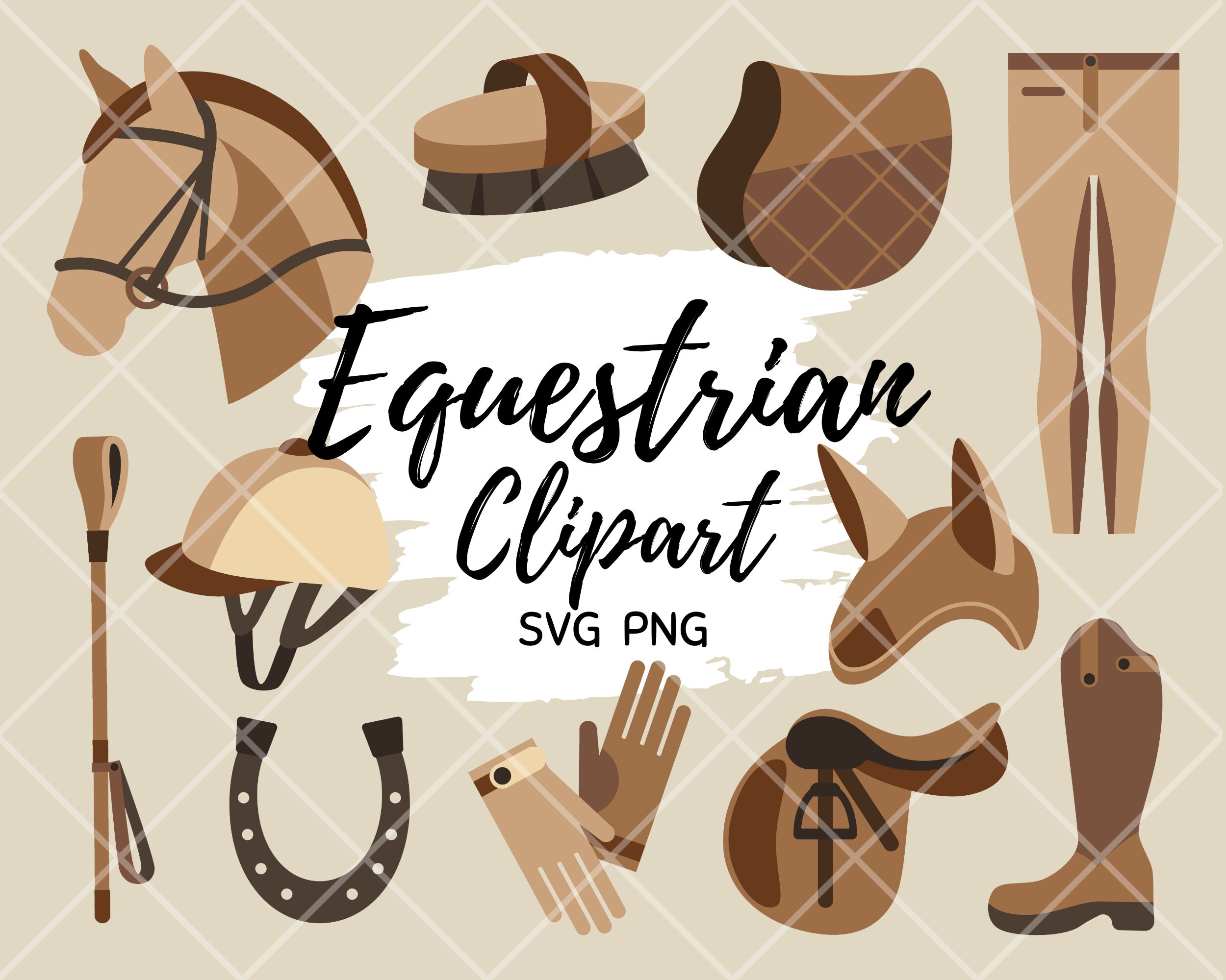 Equestrian PNG SVG Horse Riding Equipment Saddle Bridle Pony Party