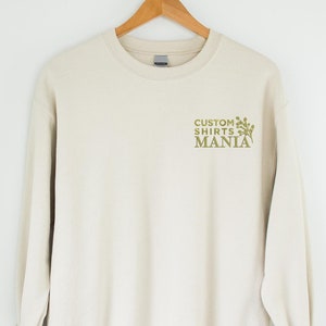 Custom Embroidered Logo Text Sweatshirt,Business Logo Embroidery Sweatshirt,Personalized Logo Embroidered Sweatshirt,Custom Logo Sweatshirt