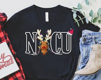 NICU Nurse Christmas Shirt, Reindeer Nurse Shirt, NICU Nurse Shirt, Christmas Party Tee, Christmas Nurse Shirt, NICU Nursing Team Shirt