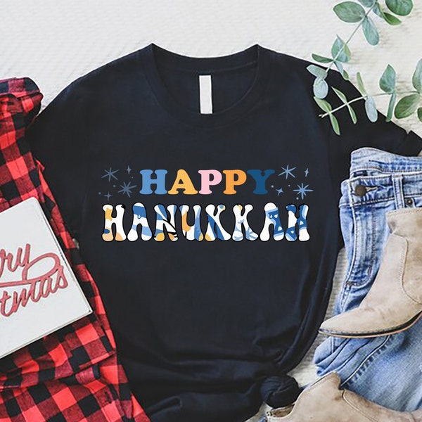 Happy Hanukkah Shirt, Jewish Shirt, Hanukkah Holiday Shirt, Family Matching Hanukkah T-shirt, Hanukkah Gift Shirt, Happy Hanukkah Gift