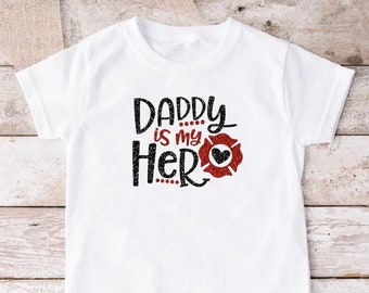 Daddy is My Hero, Firefighter Shirt For Toddler, Firefighter Baby, Gift For Firefighter, Baby Shower Gift, Fireman Shirt, Fireman Baby Gift