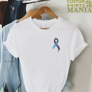 Purple And Teal Suicide T-Shirt, Suicide Awareness Shirt, Suicide Prevention Shirt, Teal Purple Ribbon, Mental Health Shirt, Suicide Warrior