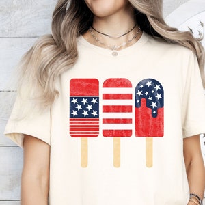 Patriotic Ice Cream Shirt, 4th Of July Women Shirt, American Ice Cream Shirt,Independence Day Tee,Ice Cream Flag Shirt,Freedom Ice Cream Tee