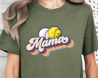 Mom Of Both Shirt, Baseball/Softball Mama Shirt, Retro Game Day Softball/Baseball Shirt, Softball Season, Baseball Season, Sports Mom Gift