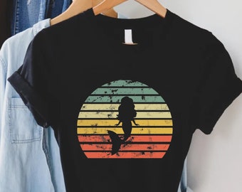 Vintage Mermaid Shirt,Mermaid Birthday Party Shirt,Womens Mermaid Shirt,Mermaid Lover Gift,Girls Birthday Shirt,Cute Mermaid Tee,Girls Shirt