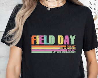 Retro Colorful Field Day Shirt,Field Day 2026,Field Day Let The Games Begin Shirt,For Field Day Shirt,Funny Teacher Shirt,Last Day Of School