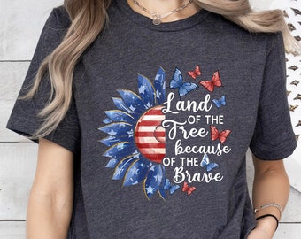 America Land of Free Shirt, 4th of July Shirt, Memorial Day Shirt, USA Shirt, American Flag Shirt, Independence Day Tee, American Mama Shirt