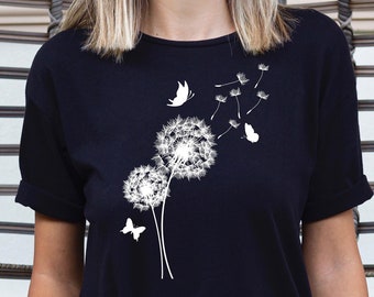 Dandelion Shirt, Dandelion T Shirt For Women,Floral Nature Shirt,Flowers Lover Graphic Tee Shirt,Positive Clothing,Trendy Dandelion Clothing