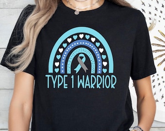 Type 1 Diabetes Tshirt, Type 1 Diabetes Gift, Diabetes Tshirt, Diabetes Warrior Gift, Diabetes Awareness, Rainbow Diabetes Shirt For Women