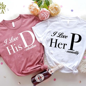 Couples Outfit,I Love His Dedication,I Love Her Personality,Cute Couples Matching Shirt,Husband Wife Shirt,Anniversary Gift,Valentines Shirt