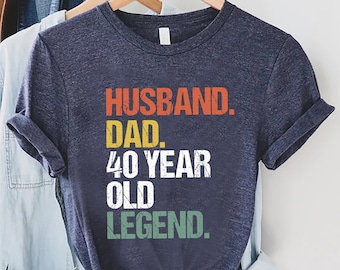 40th Birthday Gift for Men,Husband Dad 40 Year Old Legend Shirt,40th Birthday Gift,Husband 40 Bday T-shirt,40th Birthday Shirt,Vintage Shirt