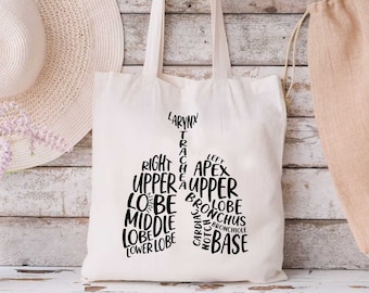 Anatomical Lungs Tote Bag, Gift For Nurse, Respiratory Nurse Tote Bag, Nurse Life Gift, Respiratory Therapist Bag, Anatomical Tote Bag