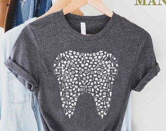Dental Tooth Shirt, Dentist Gift, Dentist Shirt, Dental Hygienist Shirt, Dental Assistant Tee, Dentist Tooth Shirt, Dental Student Gift