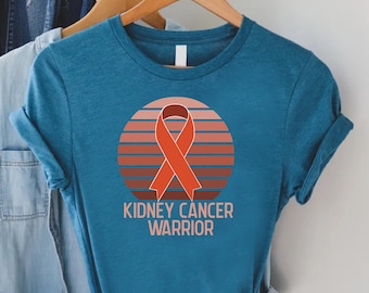 Kidney Cancer Shirt, Kidney Warrior Shirt, Orange Ribbon Cancer Shirt, Kidney Cancer Fight Shirt,Kidney Awareness Tee, Kidney Cancer Gift