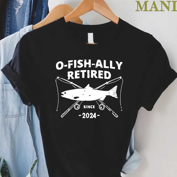 O-Fish-Ally Retired Since 2023 Tshirt, Funny Retirement Shirt, Retirement Gift for Men, Retirement Party,Gift for Grandpa,Custom Retired Tee