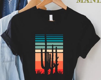 Retro Cactus Shirt,Desert Shirt,Desert Vibes Shirt,Camping Shirt, Road Trip Shirt,Cactus Scene Shirt,Desert Adventure Shirt,Wild West Shirt