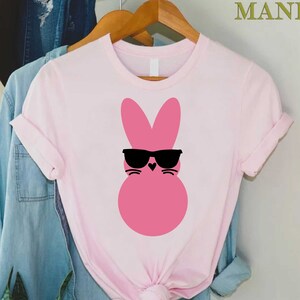 Cool Peeps Shirts T-shirt Funny Easter Bunny Print Women's V