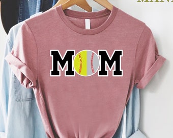 Baseball Softball Mom Shirt,Mothers Day Shirt,Mom of Both Tee,Sports Mom Shirt,Baseball Game Day,Womens Softball Tee,Softball Mothers Day