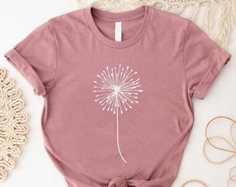 Dandelion T-shirt, Wildflower Shirt, Womens Summer Clothing, Flower Lover Gift, Plant Mom Shirt, Floral Women Shirt, Nature Lover Shirt