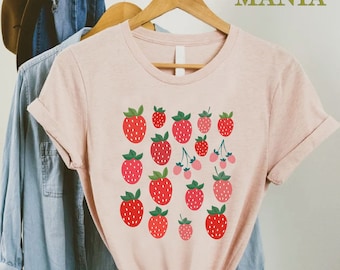 Strawberry Shirt, Cottagecore Shirt, Farm Fresh Shirt, Garden Shirt, Strawberry Lover Gift, Foodie Gift, Plant Mom Gift, Gardener Gift