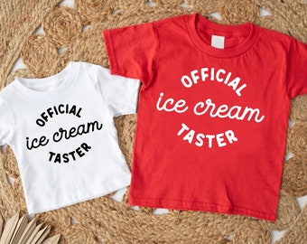 Official Ice Cream Taster Tshirt, Funny Kids Ice Cream Shirt, Summer Kids Shirts, Ice Cream Lover Shirt, Ice Cream Shirt, Summer Toddler Tee