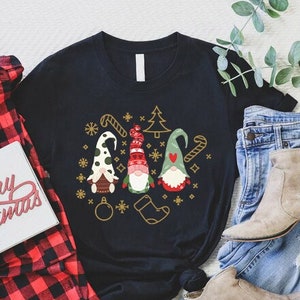 Christmas Gnome T-shirt, Winter Gnome Shirt, Christmas Doodles Shirt, Xmas Family Shirt, Merry Christmas Tee, Gnomes Christmas Gift Shirt